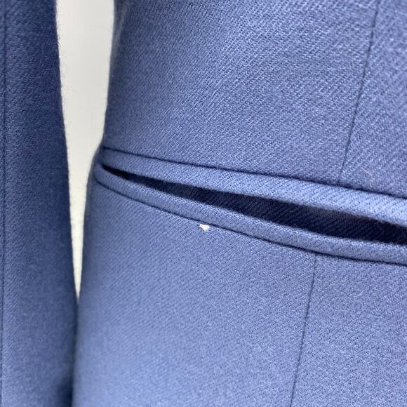 Vintage Pendleton Virgin Wool Skirt Suit Set Collarless Blazer Powder Blue 12 - Picture 5 of 16